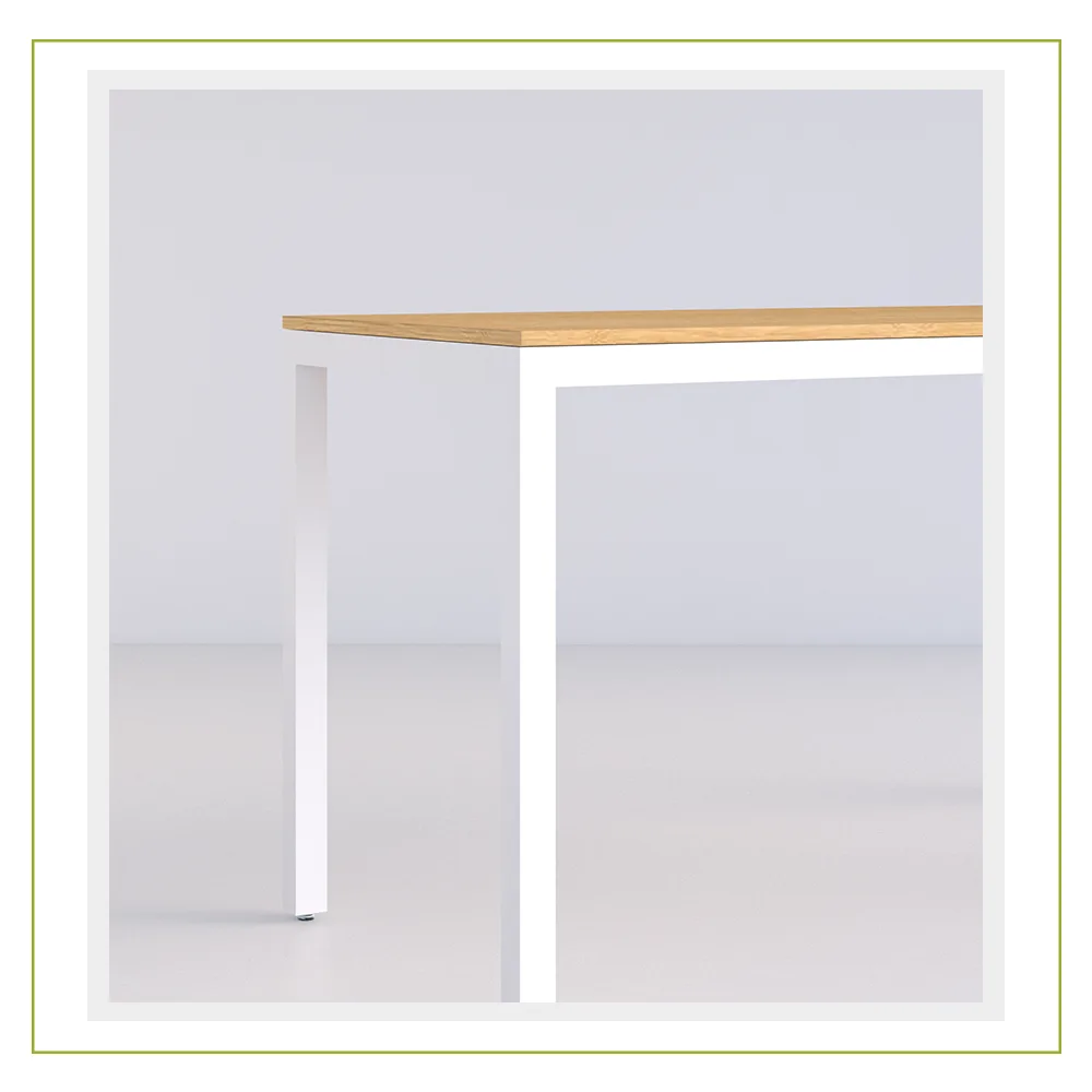 Escritorio Ejecutivo con Estructura Metálica Latte estudio Metal Blanco cubierta