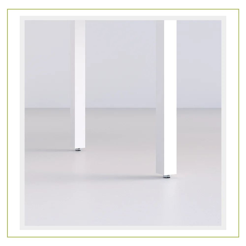 Escritorio Ejecutivo con Estructura Metálica Latte estudio Metal Blanco Niveladores