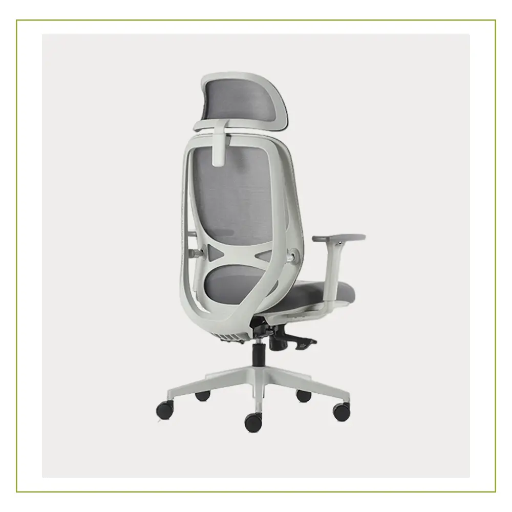 Silla de Direccion con cabecera ajustable y respaldo en malla BM8300 Gris atras Equipos Comerciales de Leon Muebles para Oficina