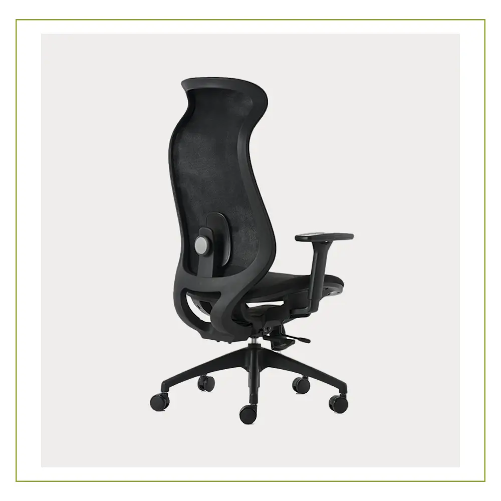 Silla de Direccion con cabecera y respaldo en malla BM6000 Negro atras Equipos Comerciales de Leon Muebles para Oficina