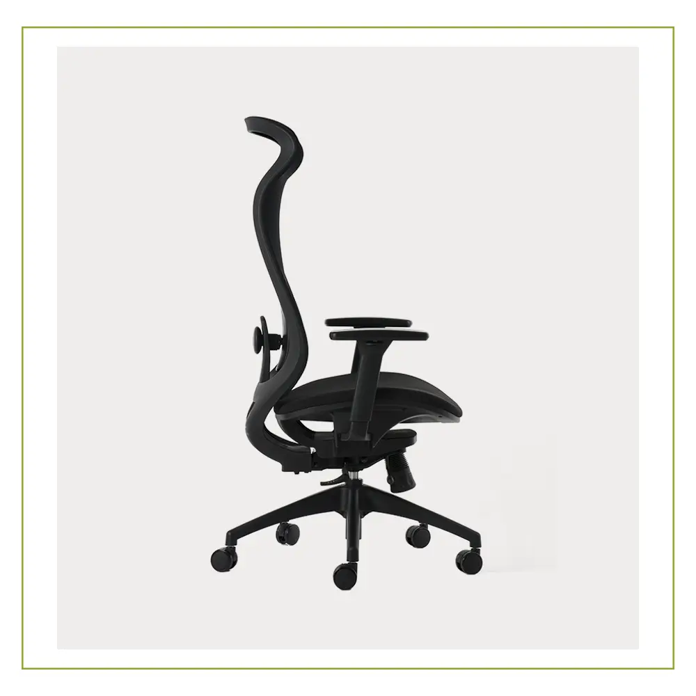 Silla de Direccion con cabecera y respaldo en malla BM6000 Negro ladoEquipos Comerciales de Leon Muebles para Oficina