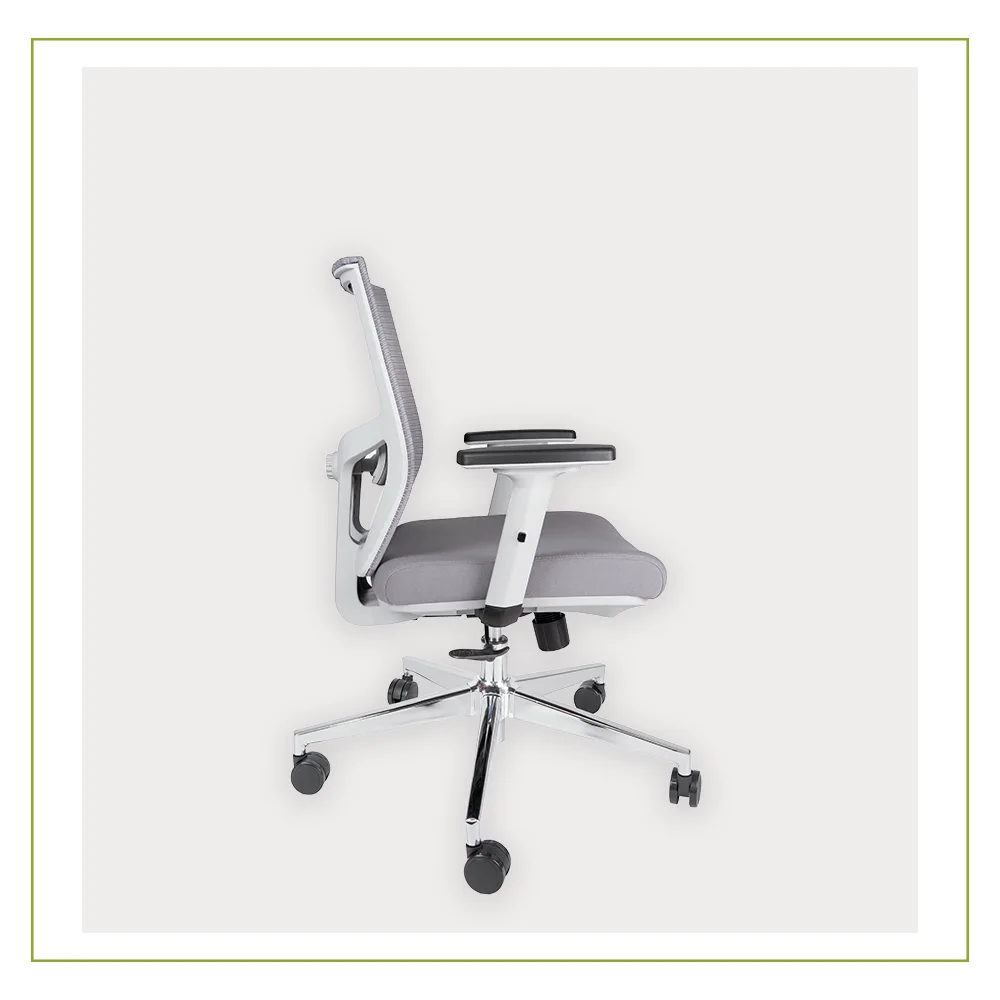 Silla Ejecutiva con soporte lumbar ajustable Aiko Gris lado