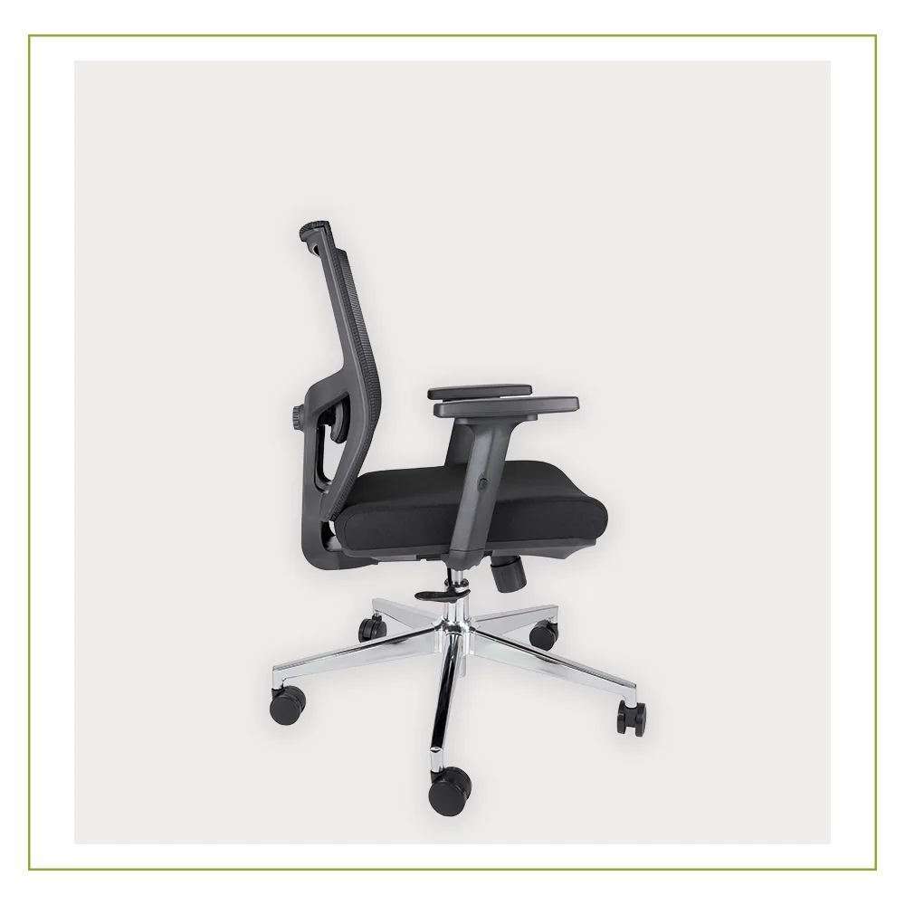 Silla Ejecutiva con soporte lumbar ajustable Aiko Negro lado