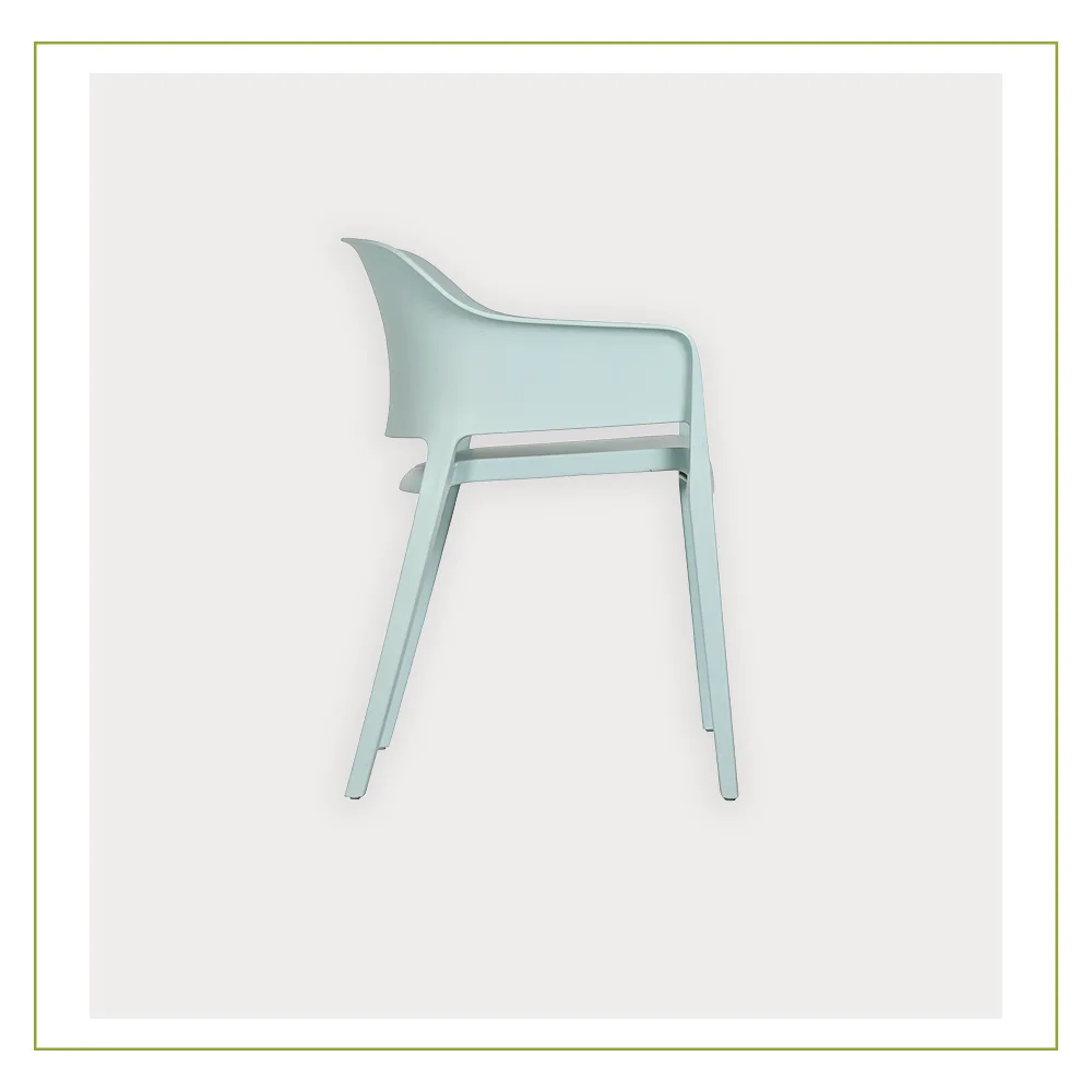 Silla Visitante de Polipropileno Capri Turquesa lateral