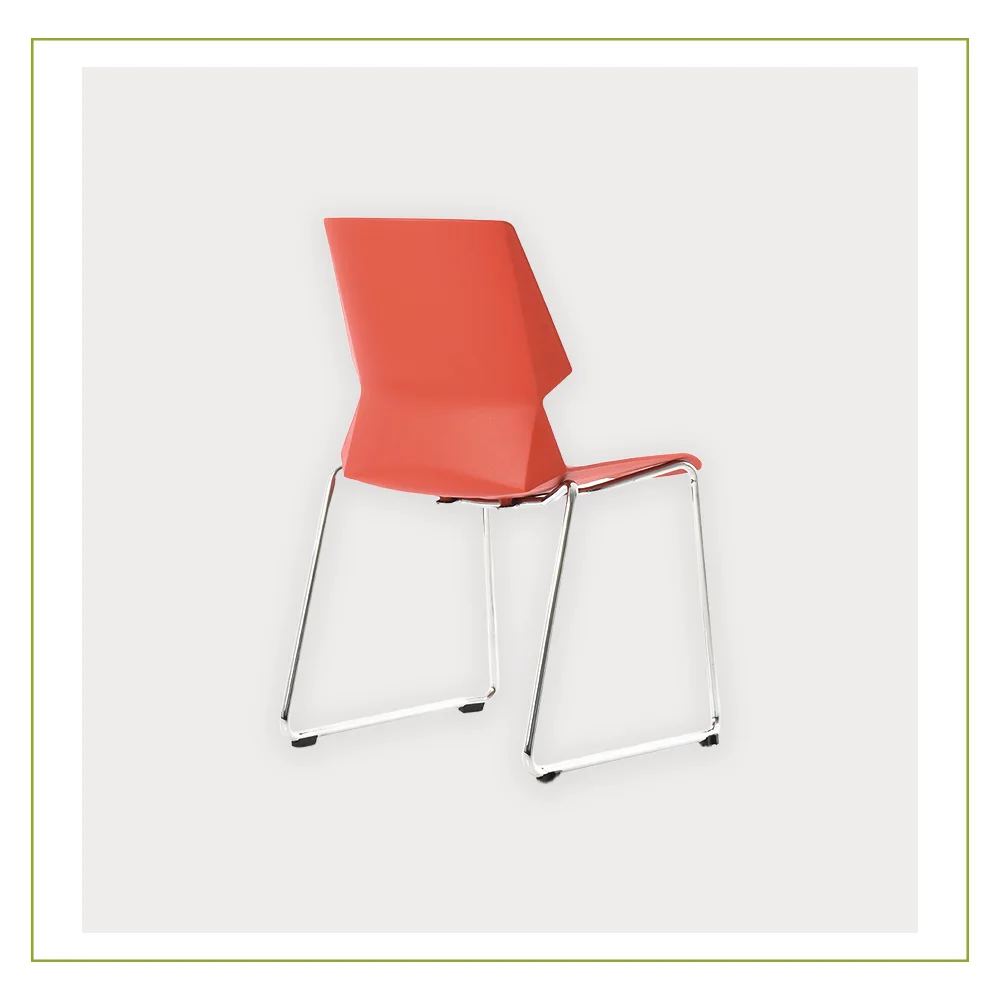 Silla Visitante de Polipropileno con Base en Cromo BM 860 ROJO atras