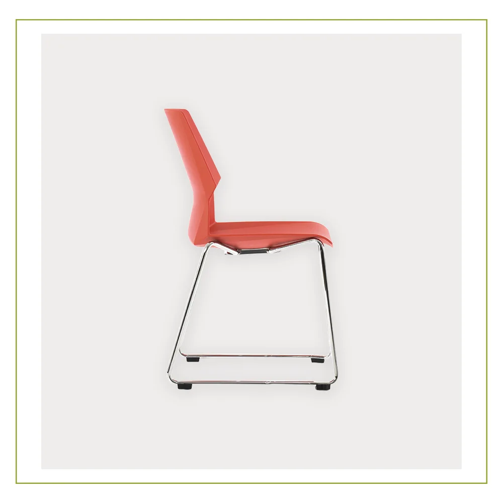 Silla Visitante de Polipropileno con Base en Cromo BM 860 ROJO lateral