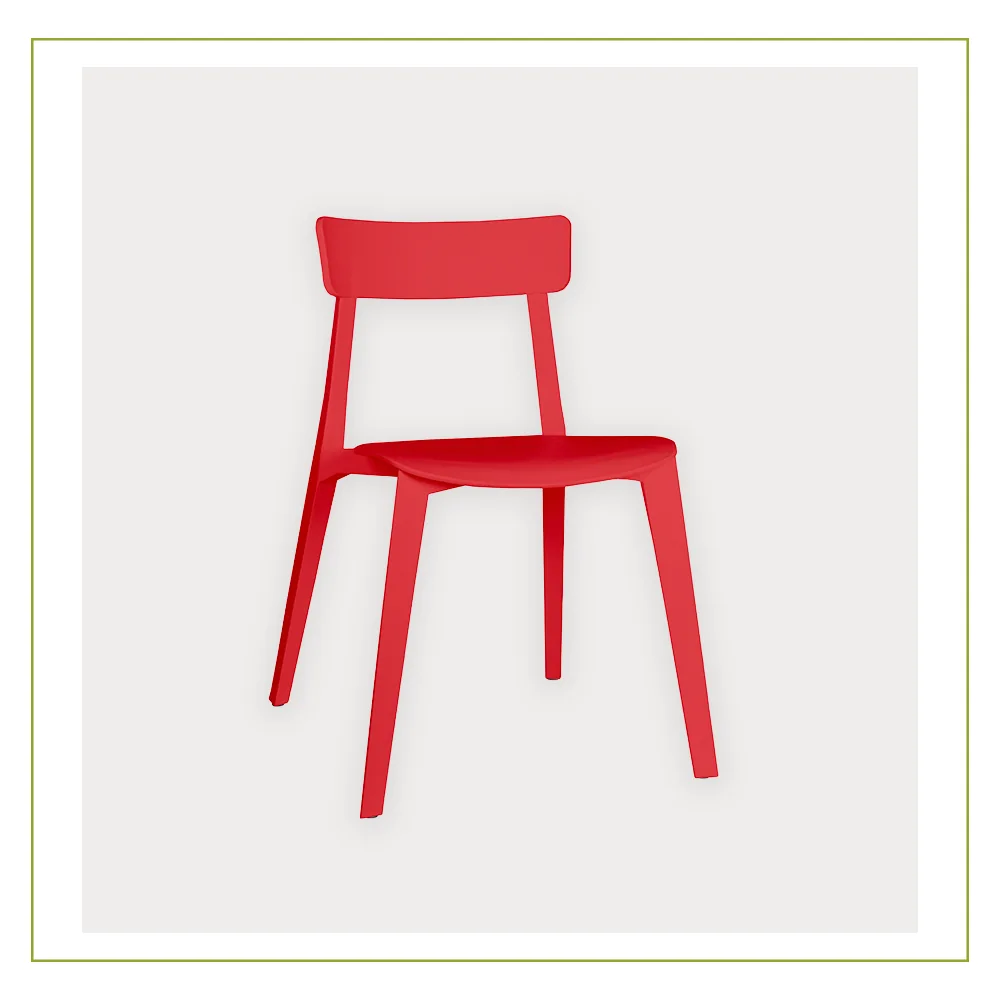 Silla Visitante de Polipropileno de Alta Resistencia Kipali Rojo