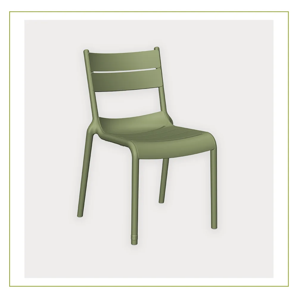 Silla Visitante de Polipropileno de Alta Resistencia Naples verde