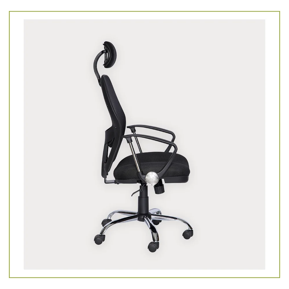 Silla Ejecutiva con Cabecera y Respaldo en Malla M75 lado