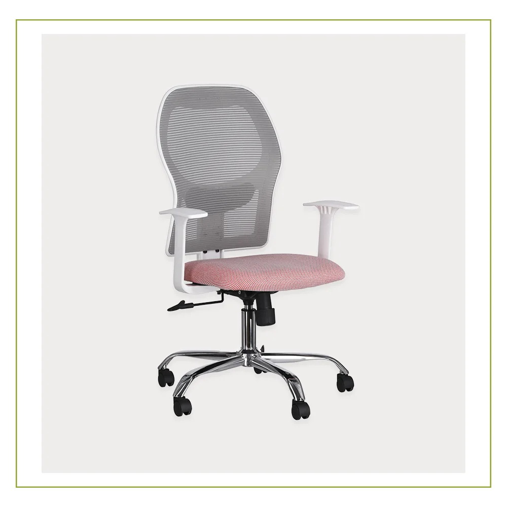 Silla Ejecutiva con soporte lumbar y respaldo en Malla Arce Blanca