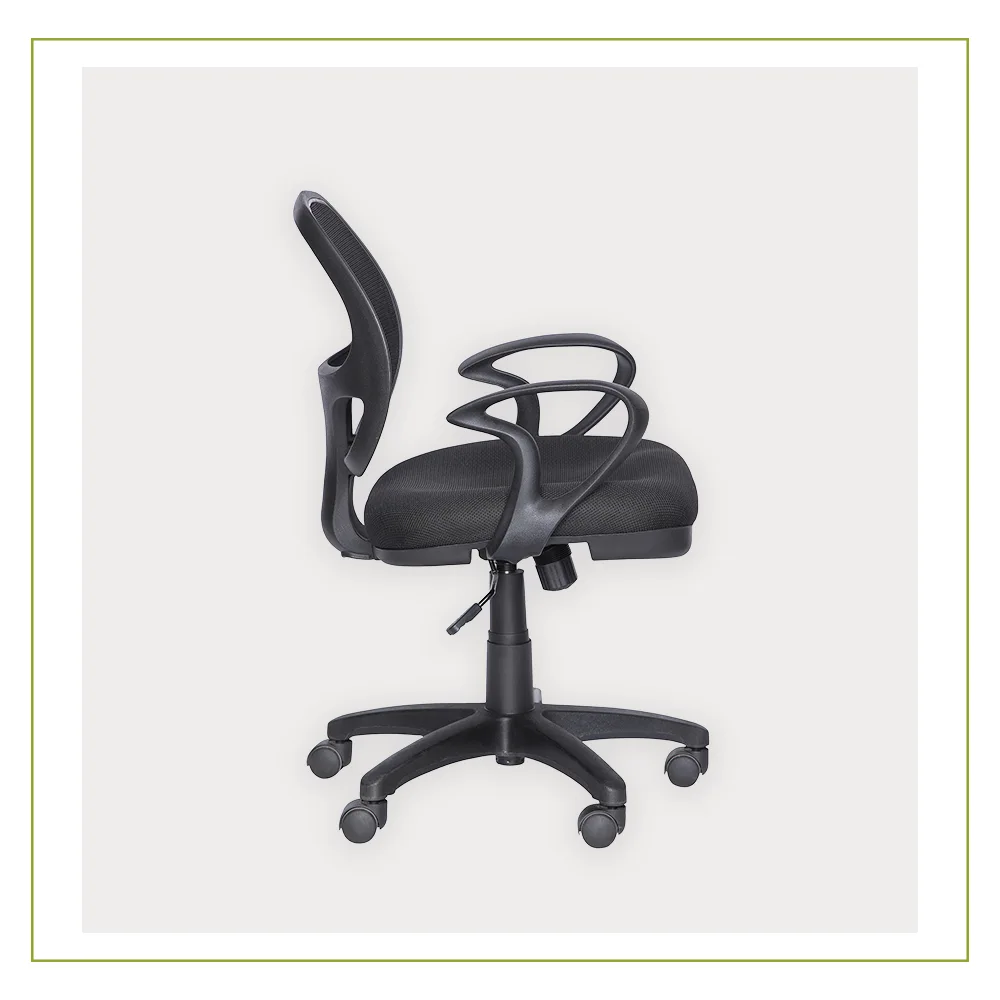 Silla Secretarial con Respaldo en Malla M50 Lado