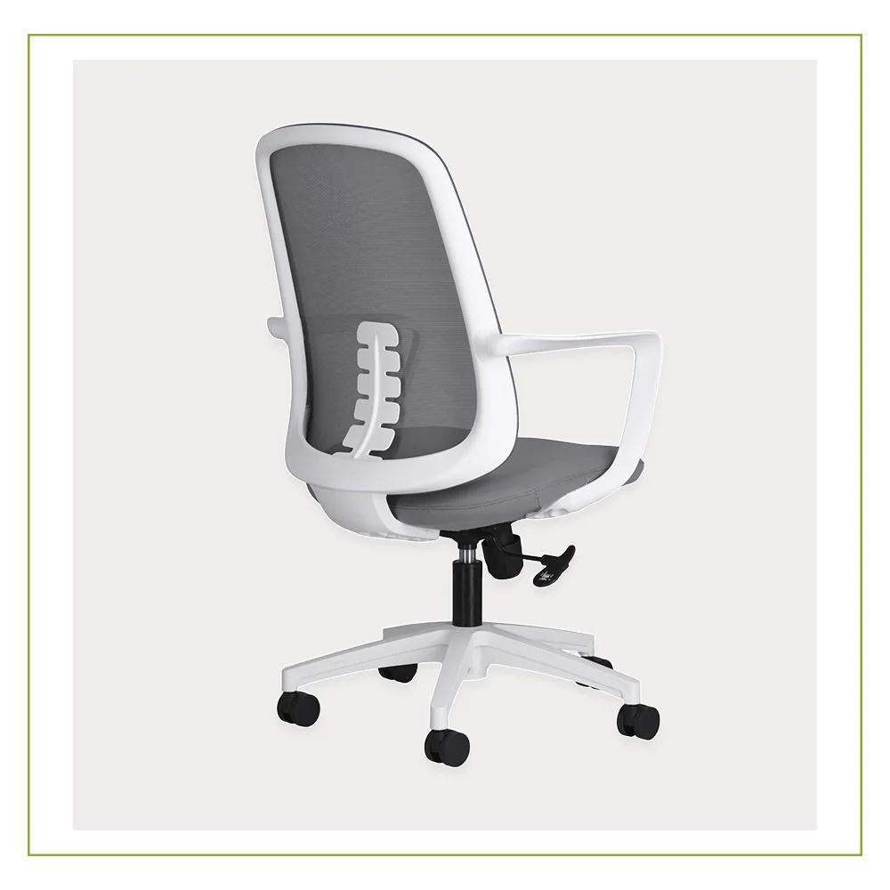 Silla Ejecutiva con respaldo en Malla Mercurio blanco atras