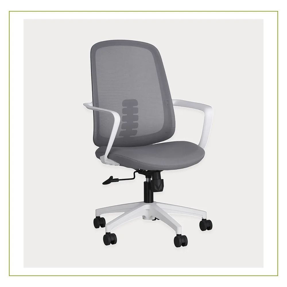 Silla Ejecutiva con respaldo en Malla Mercurio blanco