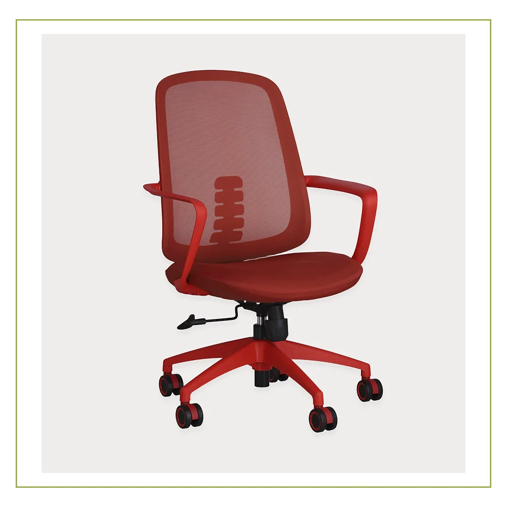 Silla Ejecutiva con respaldo en Malla Mercurio rojo