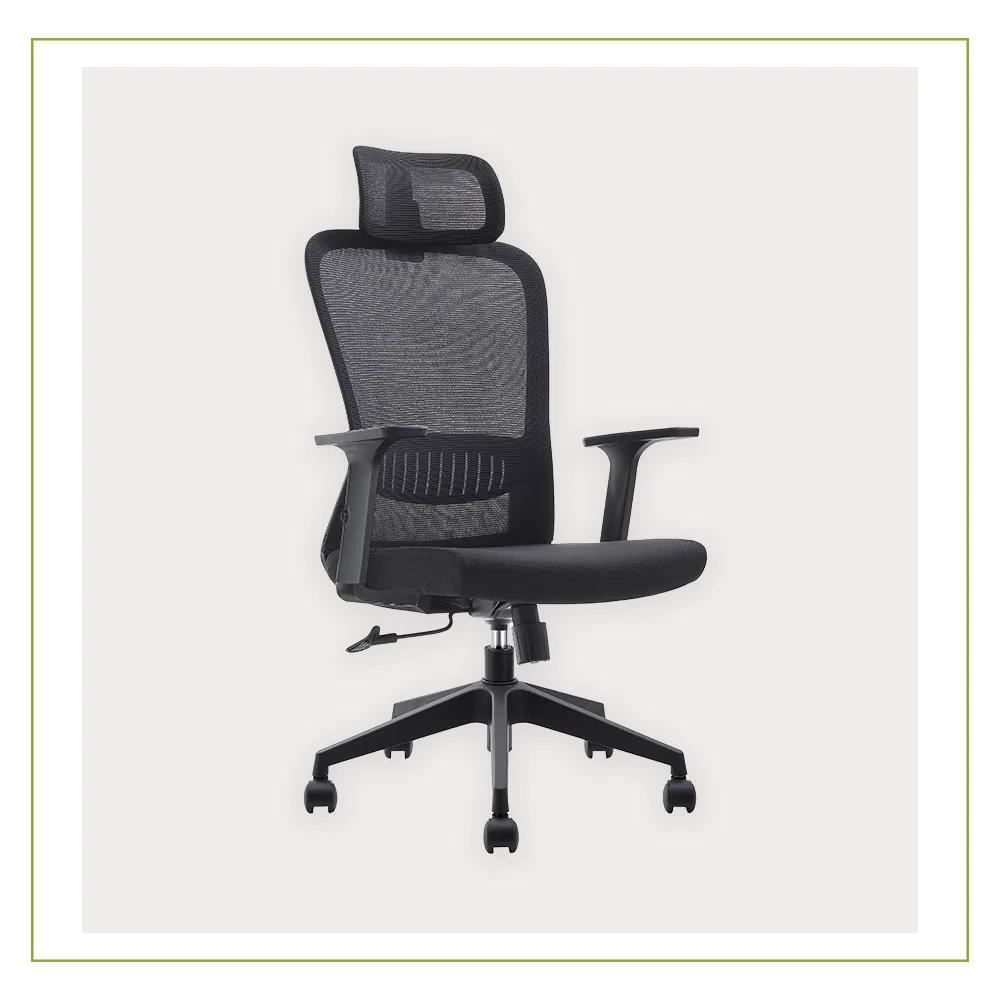 Silla Ejecutiva con soporte lumbar Respaldo en Malla y cabecera Cozy