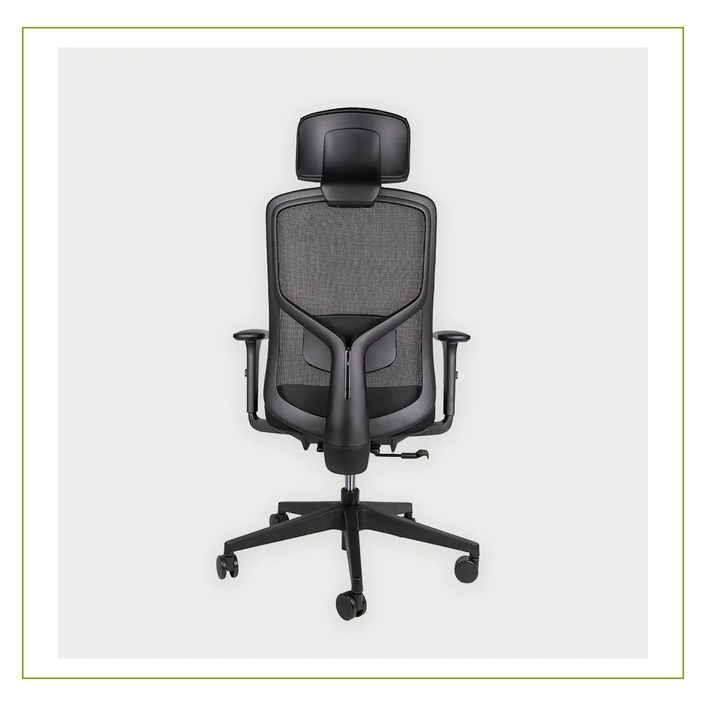 Silla Ejecutiva con soporte lumbar Respaldo en Malla y cabecera Nébula atras