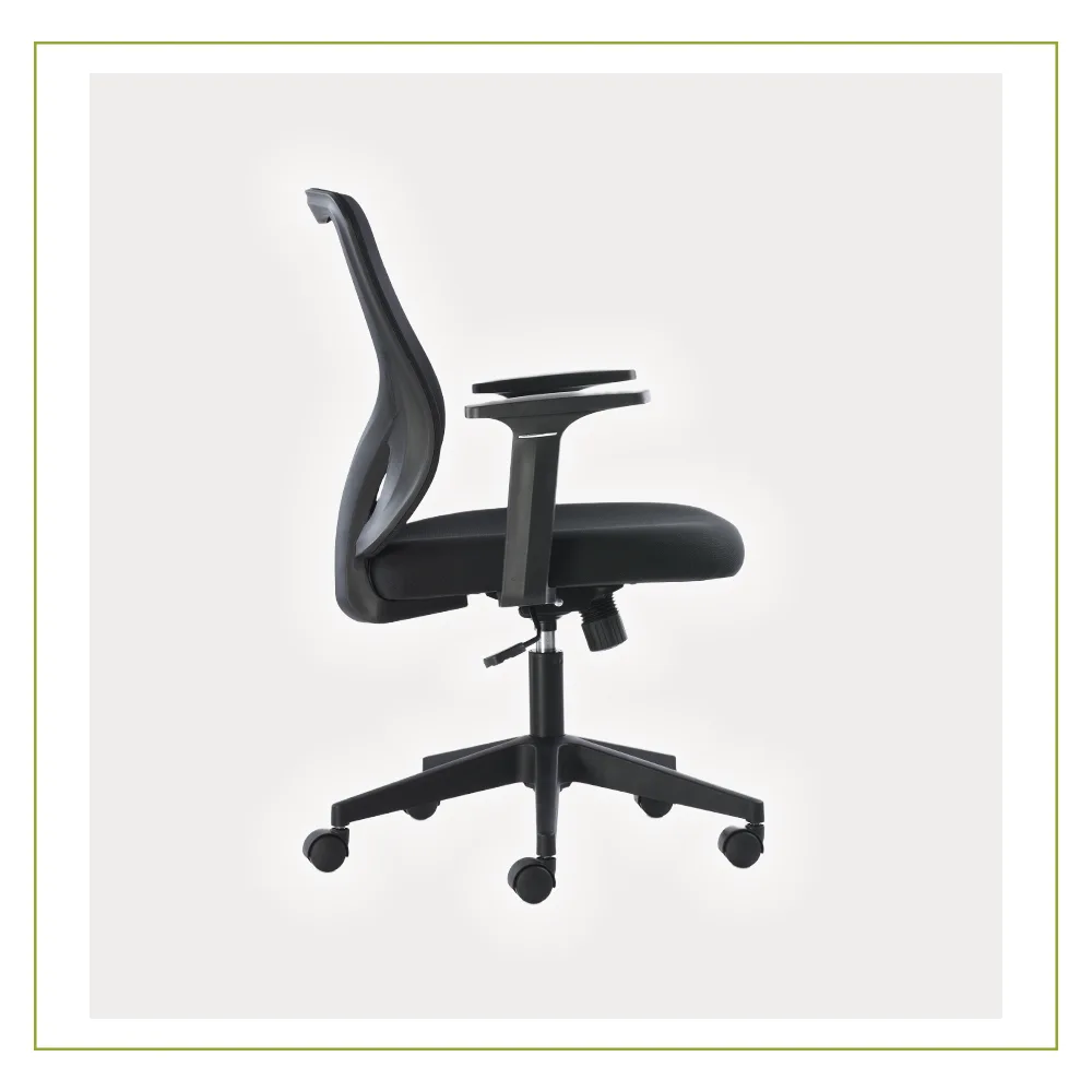 Silla Operativa con respaldo en malla y brazos ajustables BM8050 lado