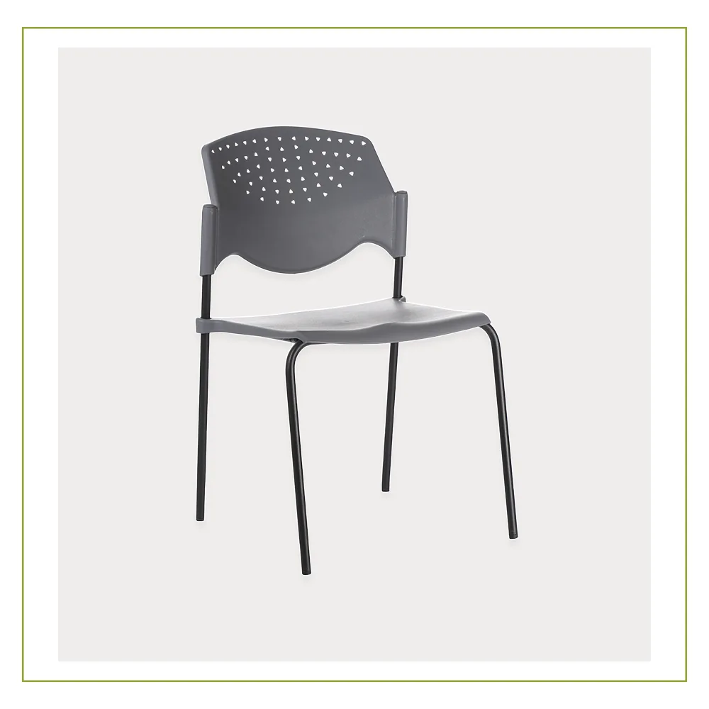 Silla Visitante de Polipropileno con Base en Cromo Pola Gris