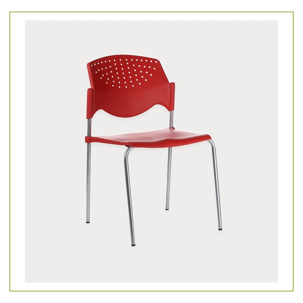 Silla Visitante de Polipropileno con Base en Cromo Pola Roja