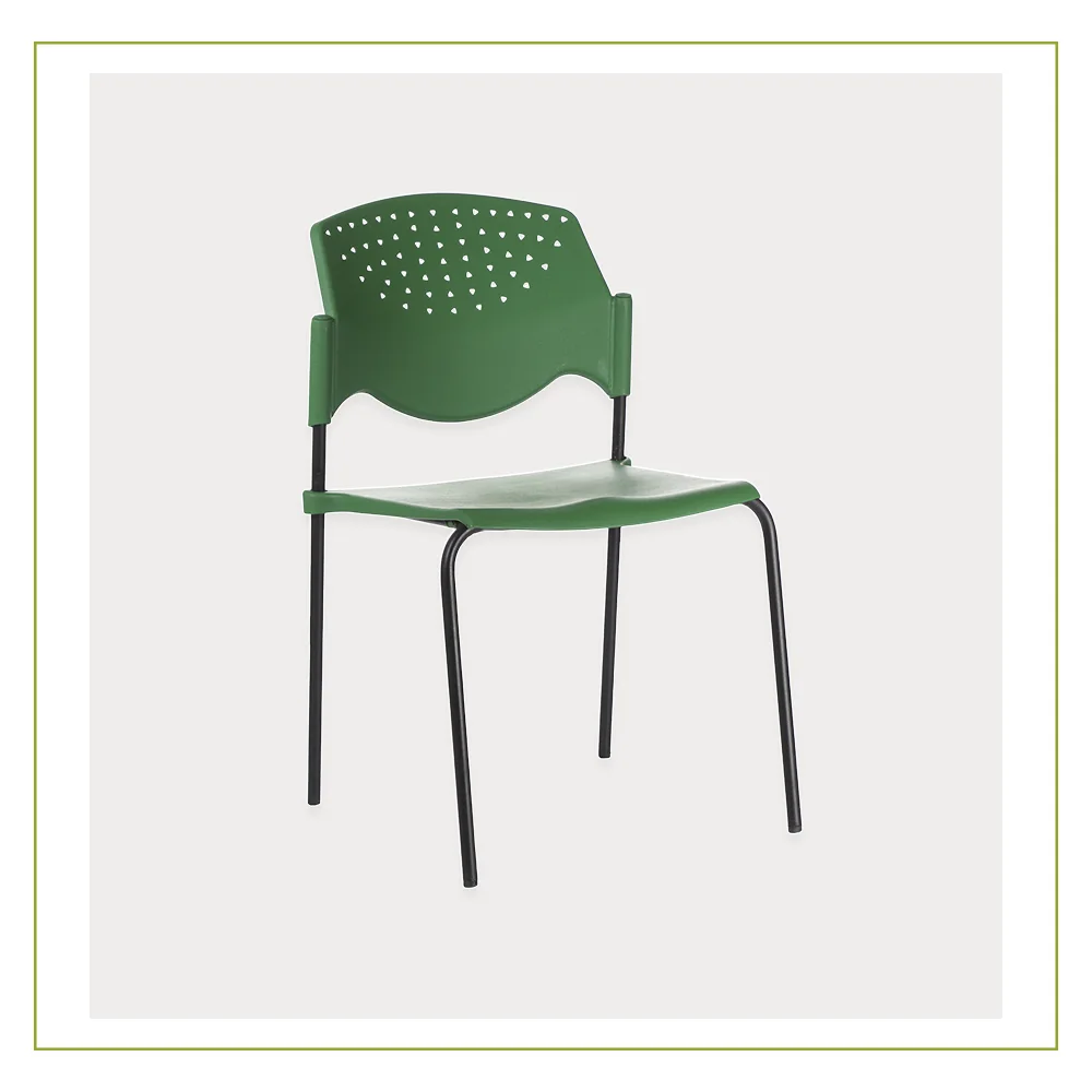 Silla Visitante de Polipropileno con Base en Cromo Pola Verde