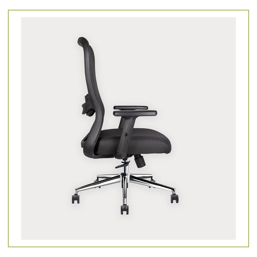Silla Ejecutiva con soporte lumbar Respaldo en Malla Athelier lado