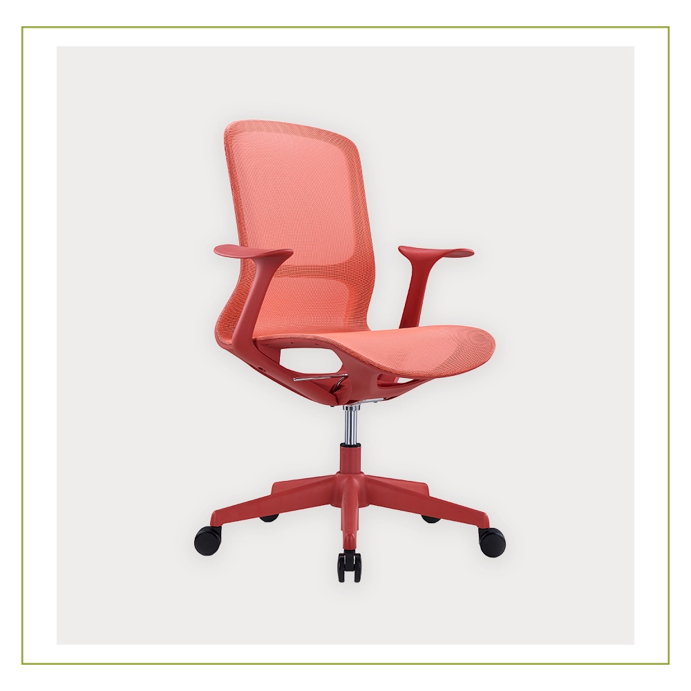 Silla Operativa de malla en asiento y respaldo Rainbow Ladrillo