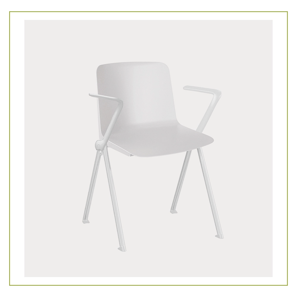 Silla Visitante Monocromatica de alta resistencia PlusBR Blanco
