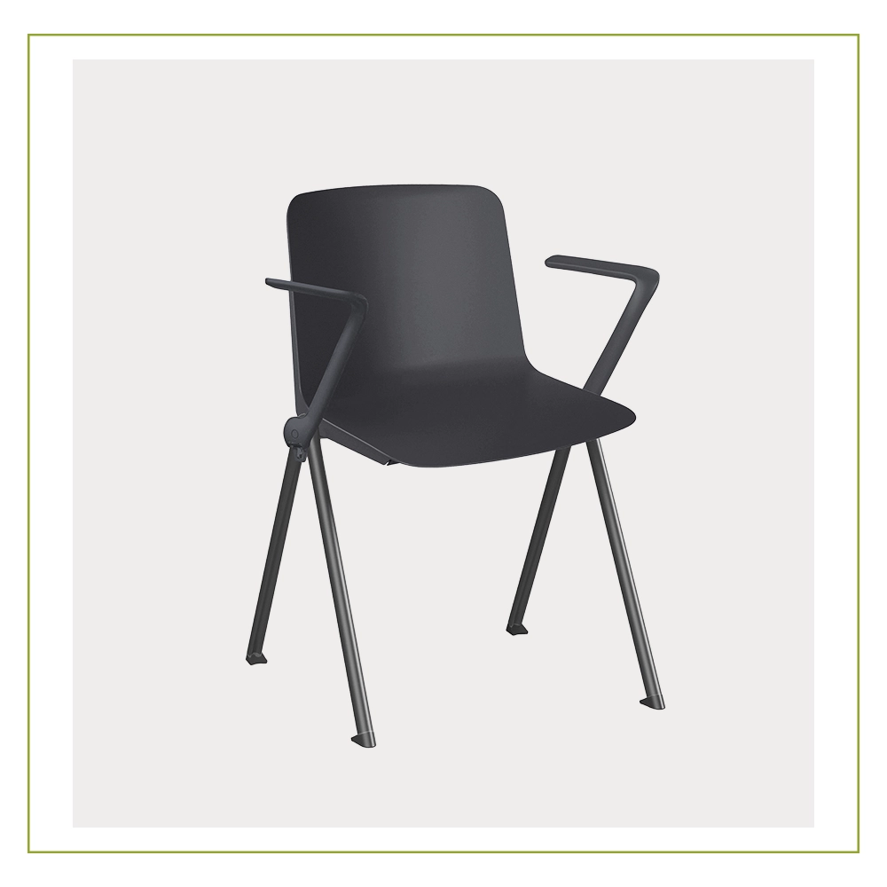 Silla Visitante Monocromatica de alta resistencia PlusBR Gris Obscuro