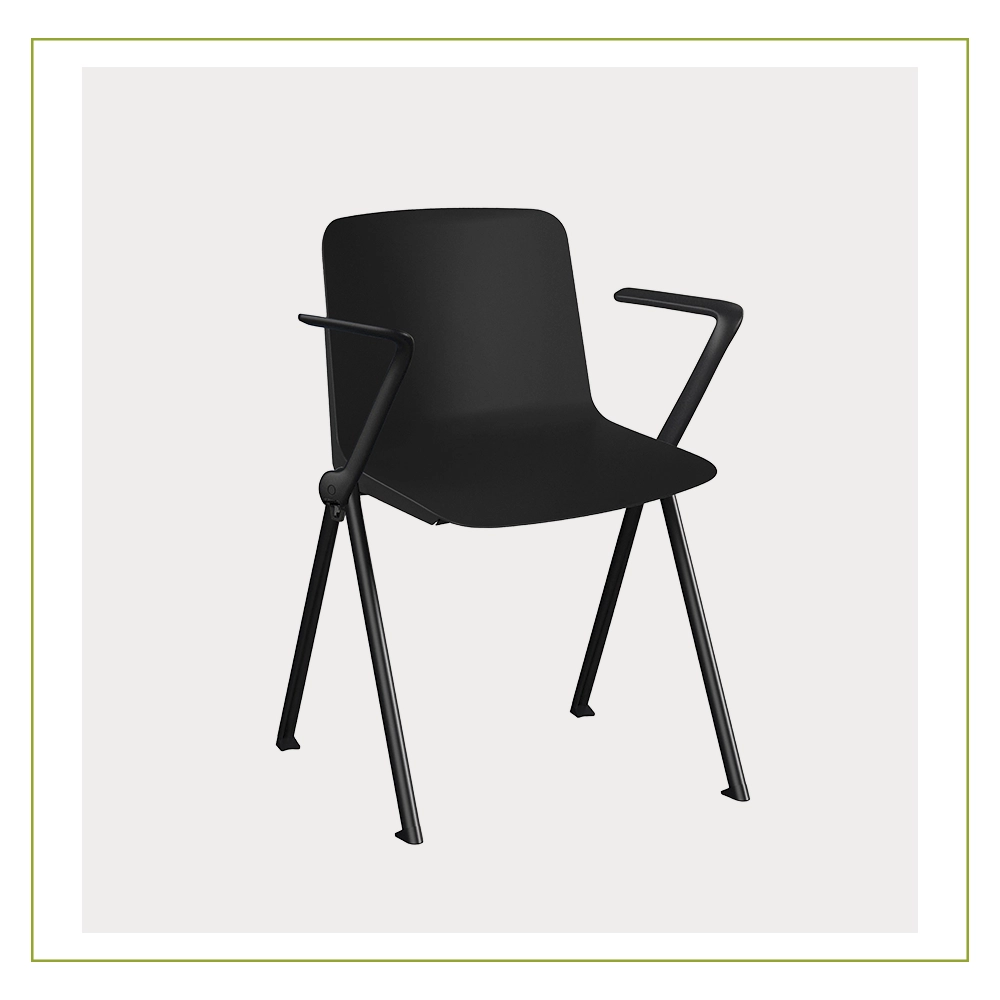 Silla Visitante Monocromatica de alta resistencia PlusBR Negro